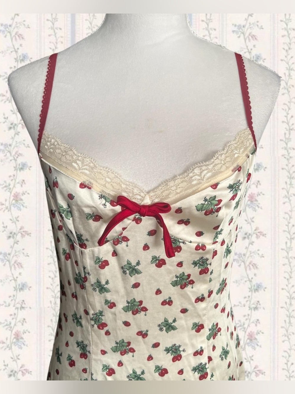 Cream Cherry Print Dress